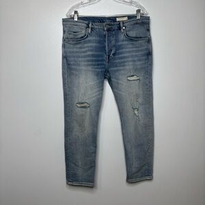 AllSaints‎ Jack Damaged Jeans Men’s 32 Light Wash Distressed Denim